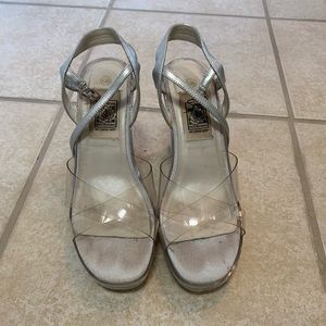 Clear block pageant shoes